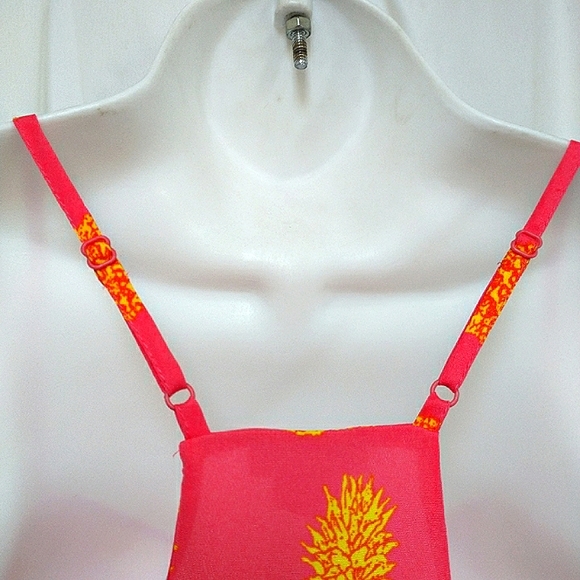 J. Crew Racer-Back Polyester Pineapple Tank Top Size 6 - Picture 3 of 4